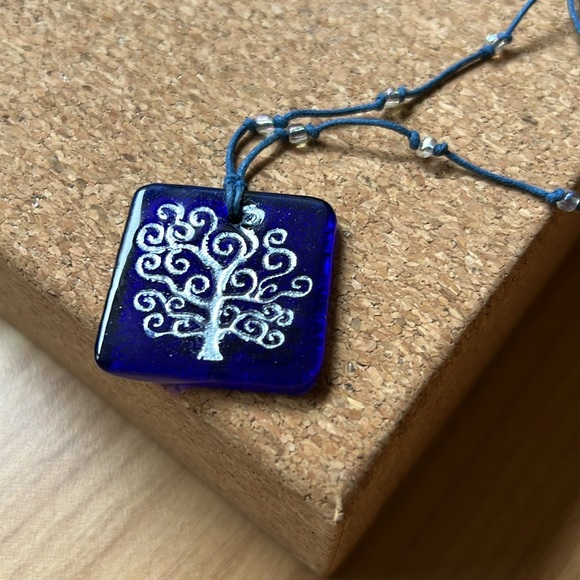 Calypso Cobalt Glass Tree Pendant Necklace NWT - Picture 2 of 11